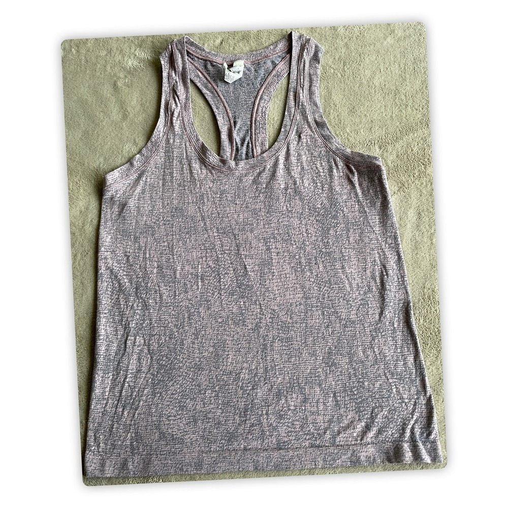 Athleta Racerback Tank Top Womens M Pink Gray Space Dye Workout Activewear